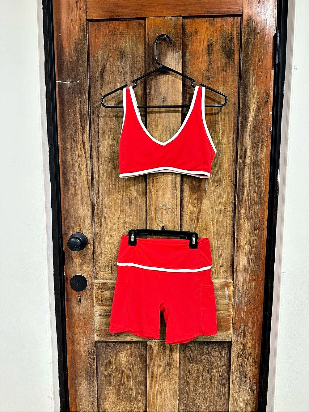 W.I.Large.O Red Color Block Bikini Set Size Large Like New